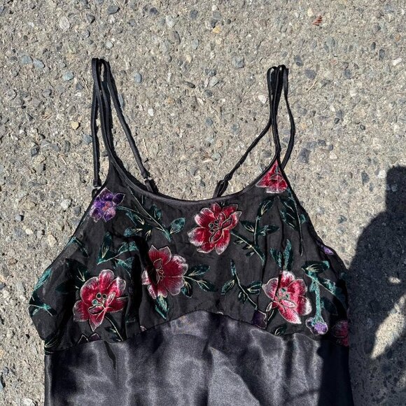 Nightgown Full Length Sheer Floral - Picture 2 of 3